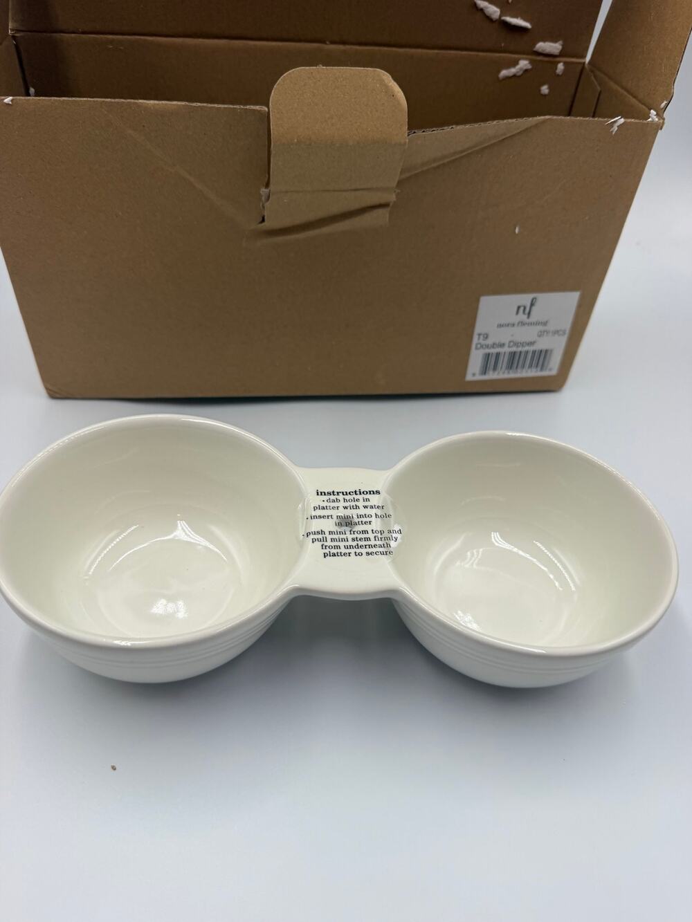 Nora Fleming double dipper serving dish NEW